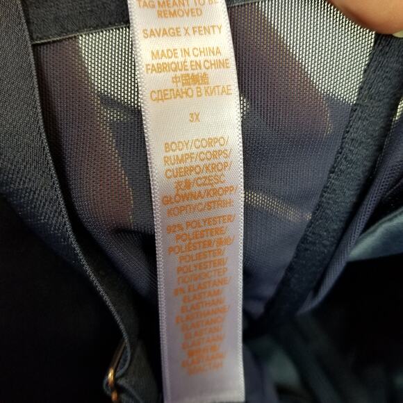 Savage X Fenty Navy Blue Bustier Top Corset Size 3X - Picture 8 of 9